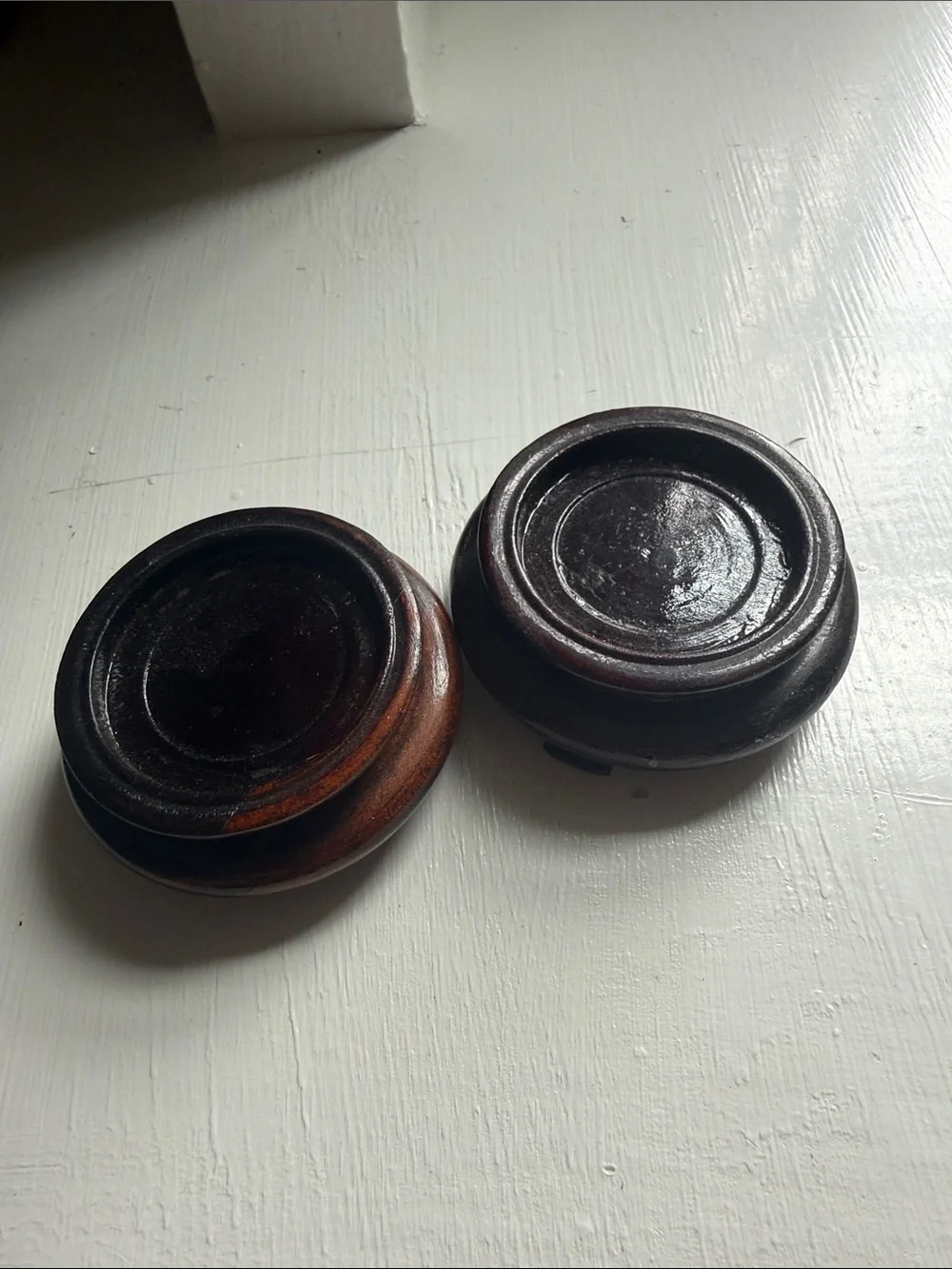 Vintage Black Cloisonné Floral Mini Vases - Pair mirrored - Picture 6 of 6